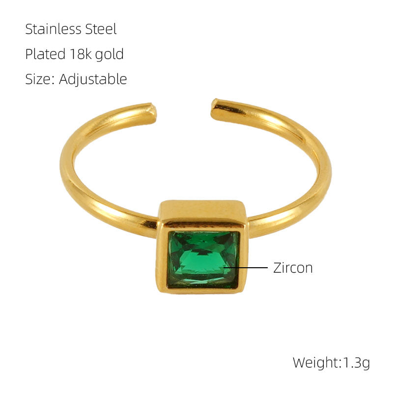 Square stone ring