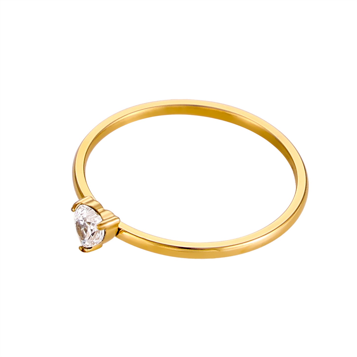 Tiny heart ring (White)