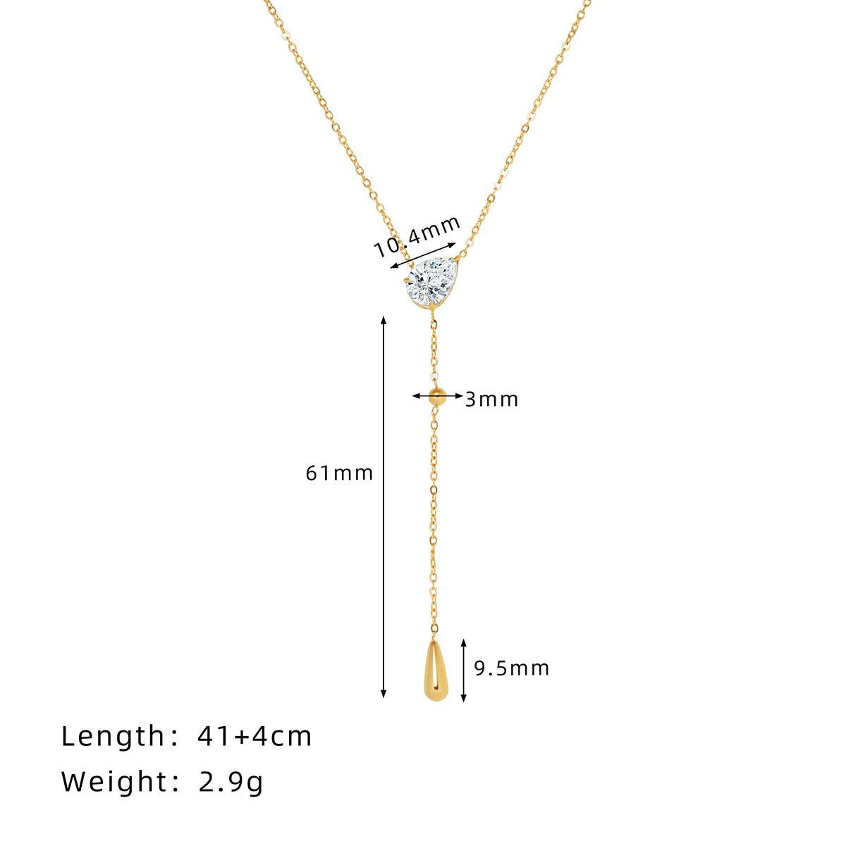 Y droplet necklace
