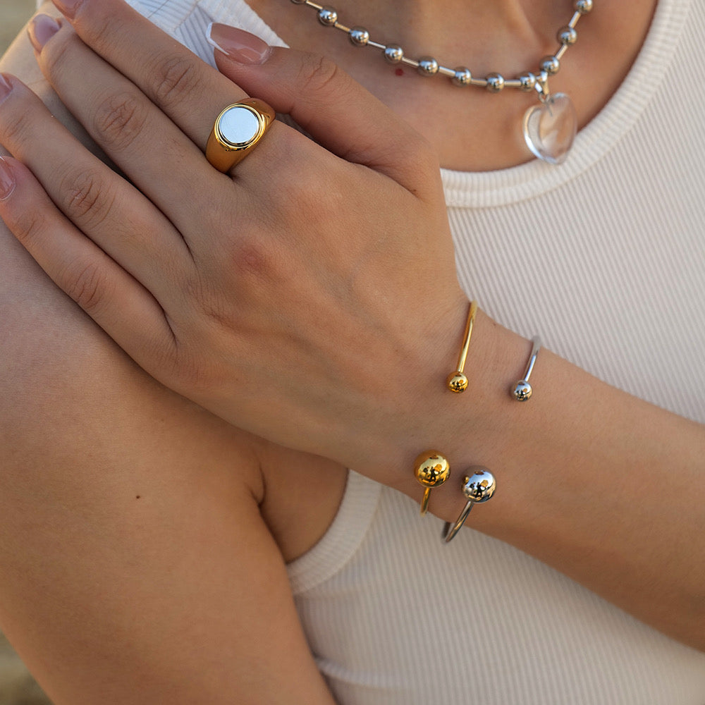 Bead bangle cuff