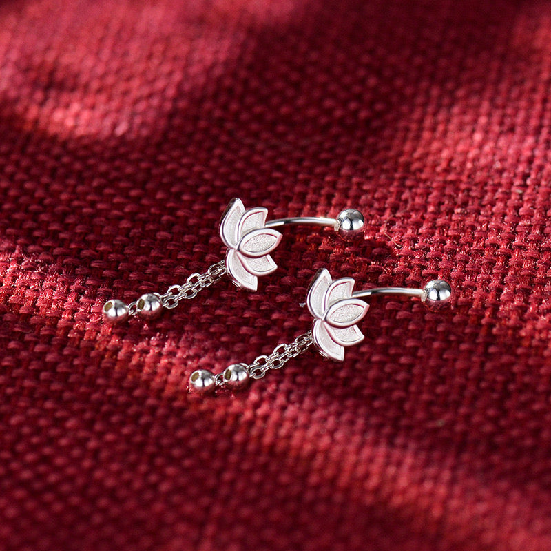 Lotus chain drop (S925