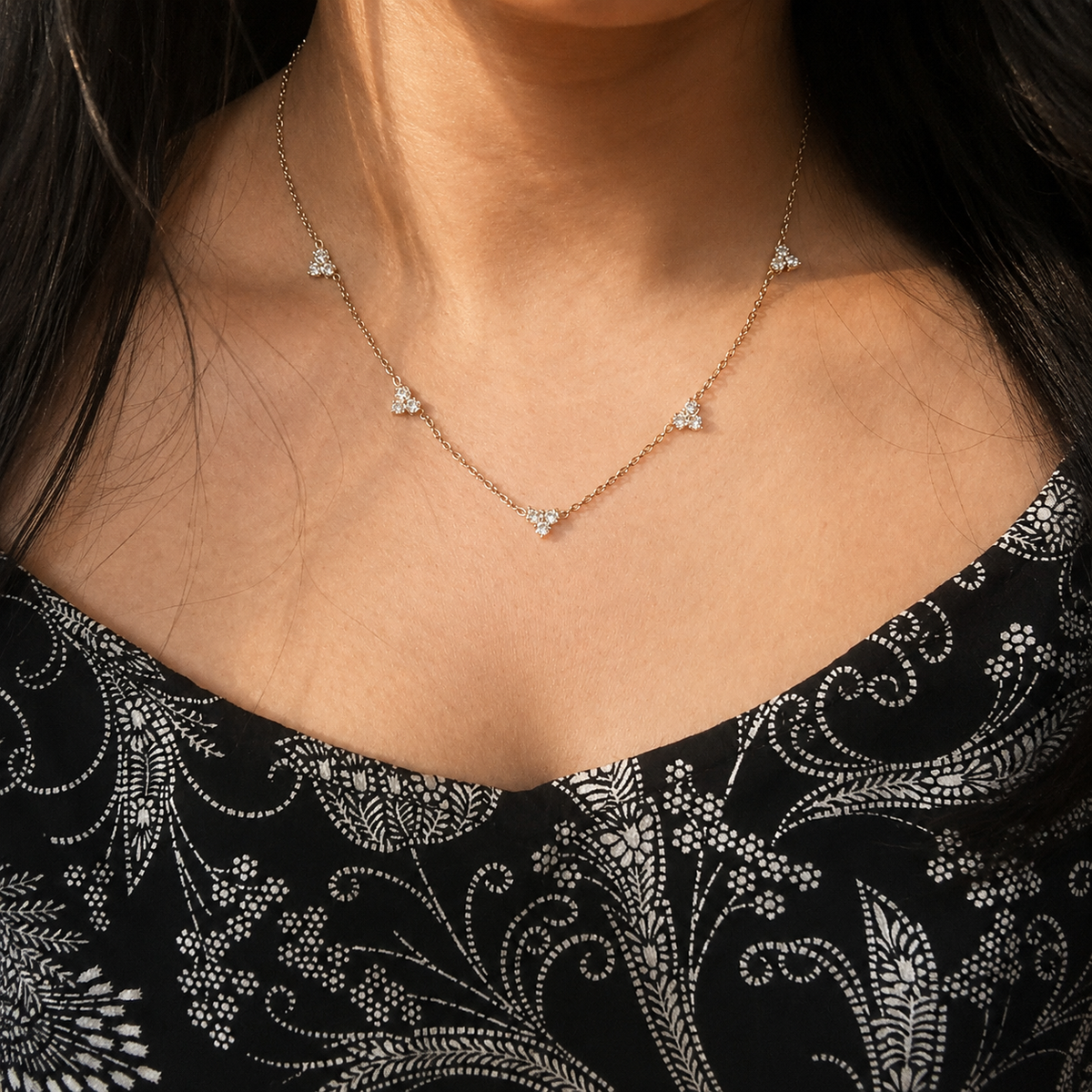 Tri stone necklace