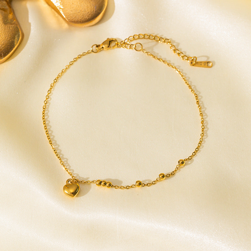 Tiny heart anklet (1piece)