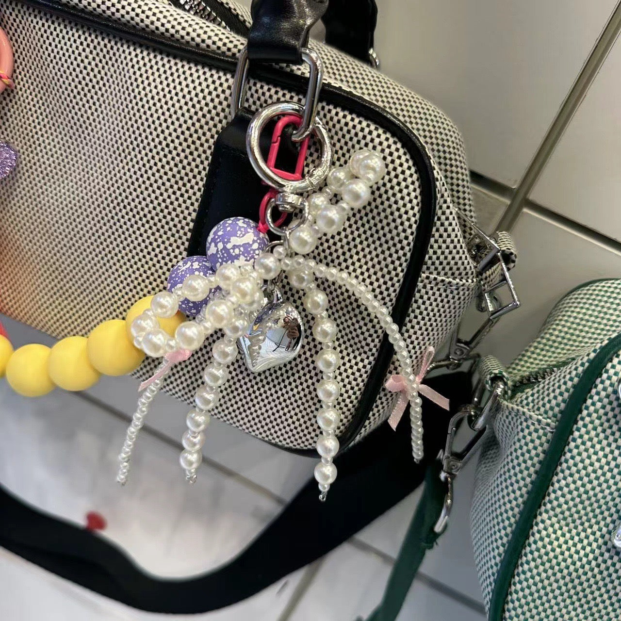 Big heart bag charm
