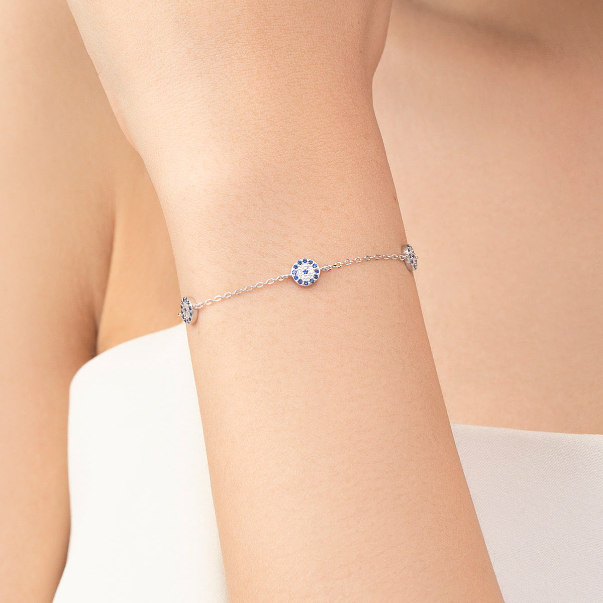 Evil eye bracelet (S925)