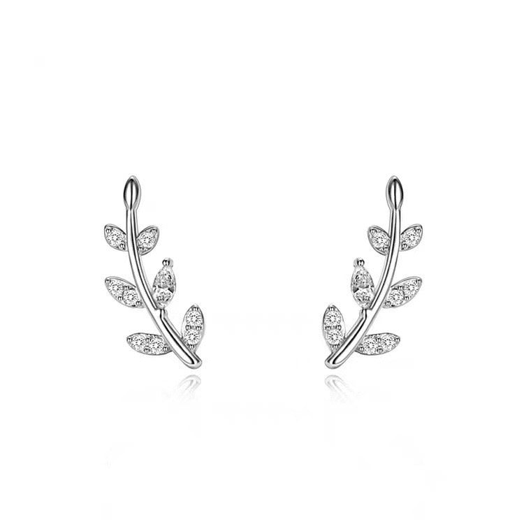 Leafy studs S925