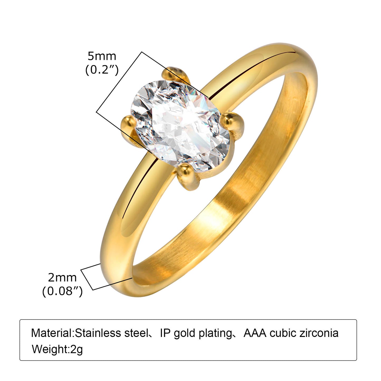 Oval solitaire ring ( medium)