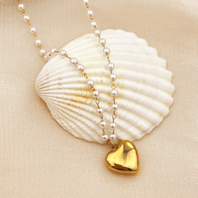 Heart pearl chain