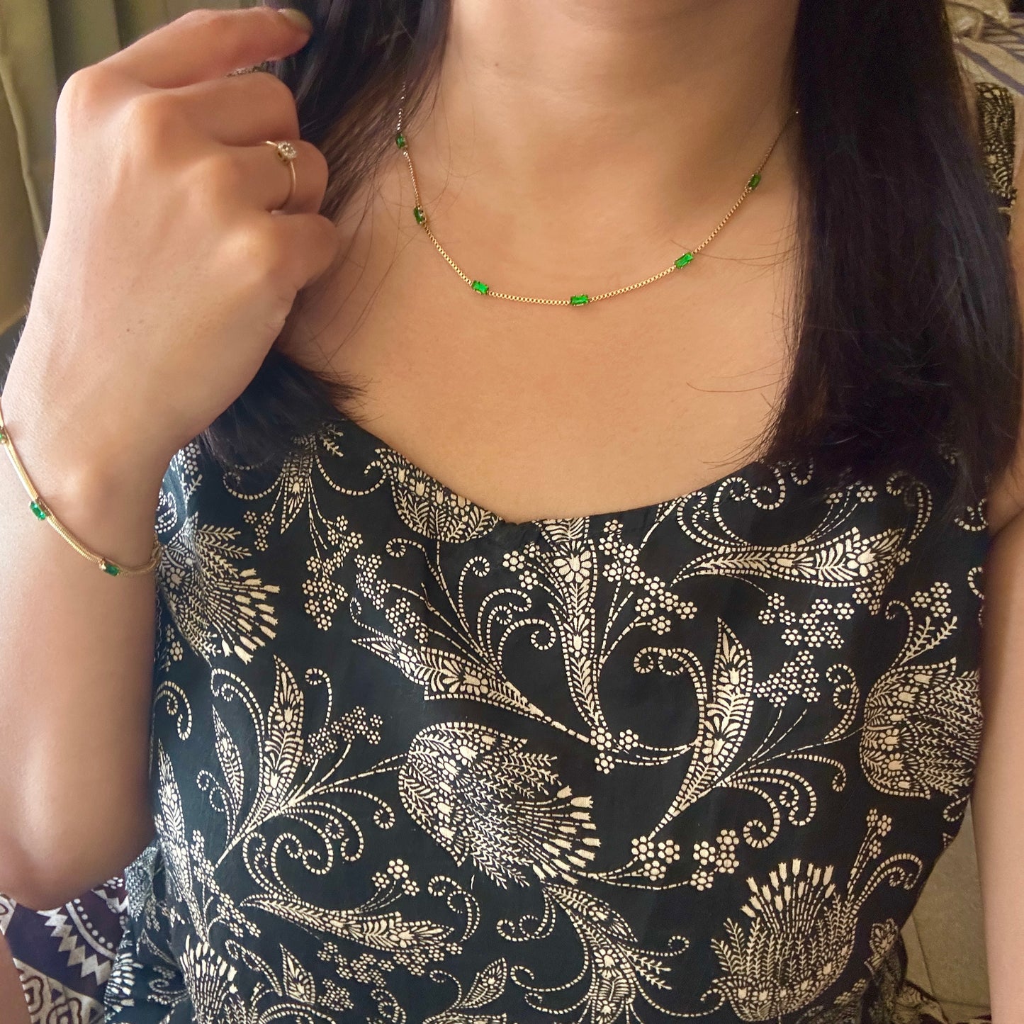 Green stone necklace