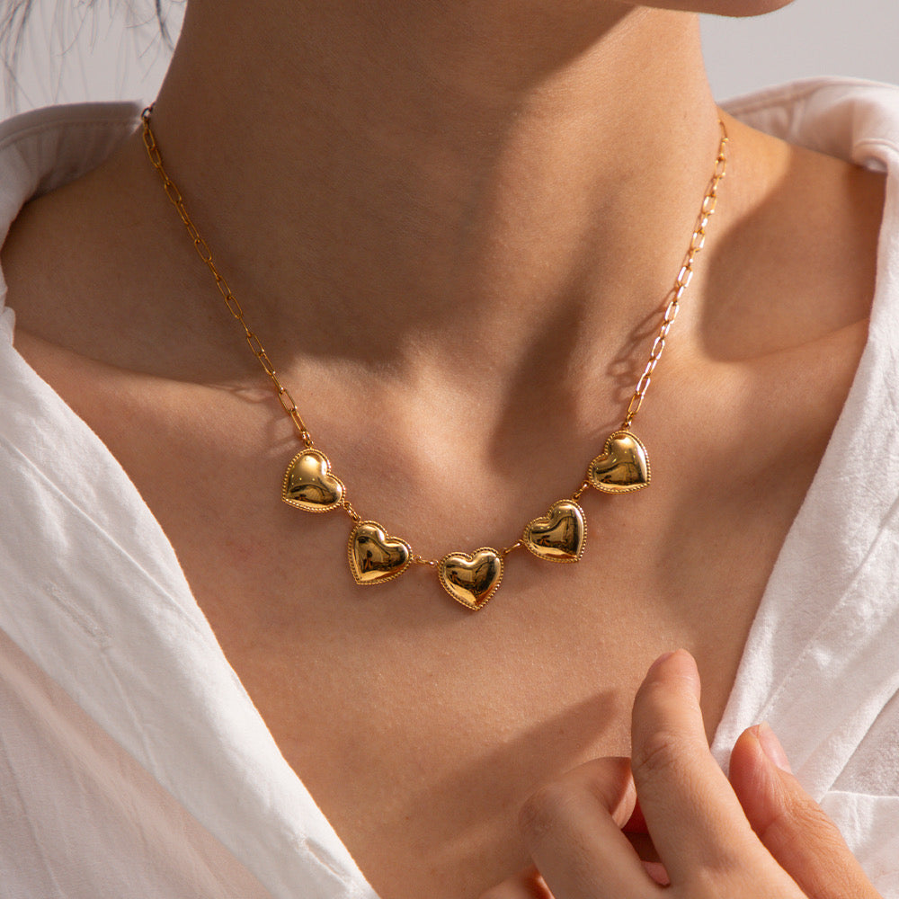 5 heart necklace