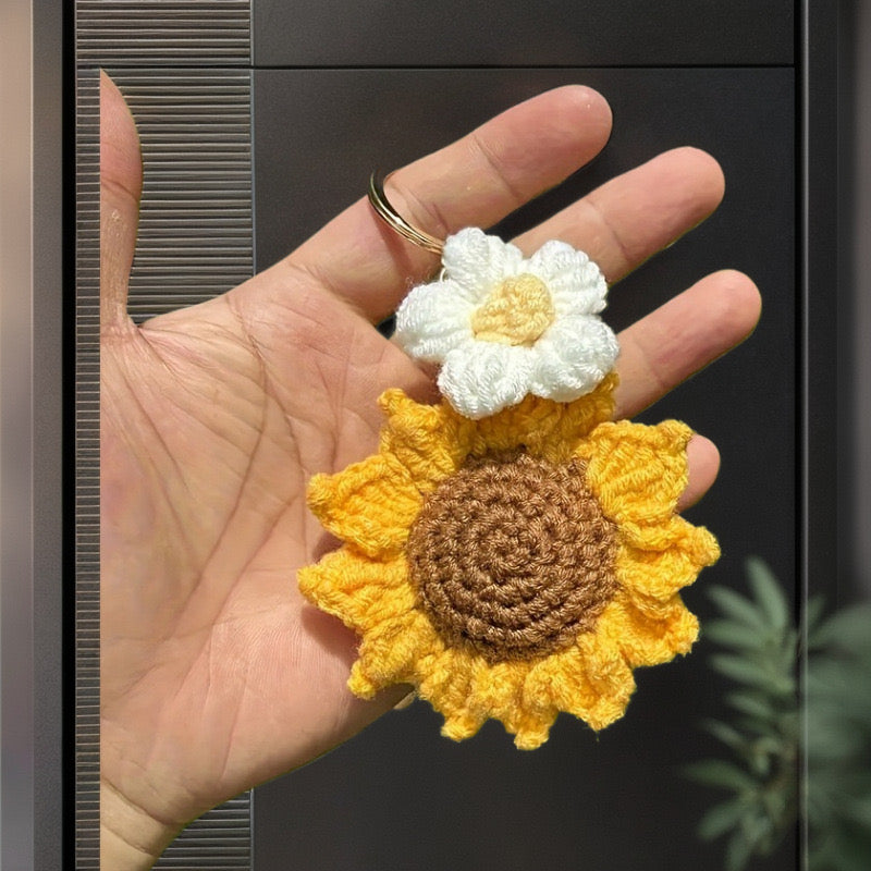 Sunflower bag keychain
