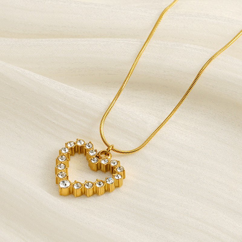 Big studded heart necklace