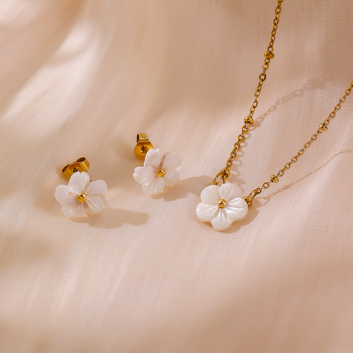 White flower studs