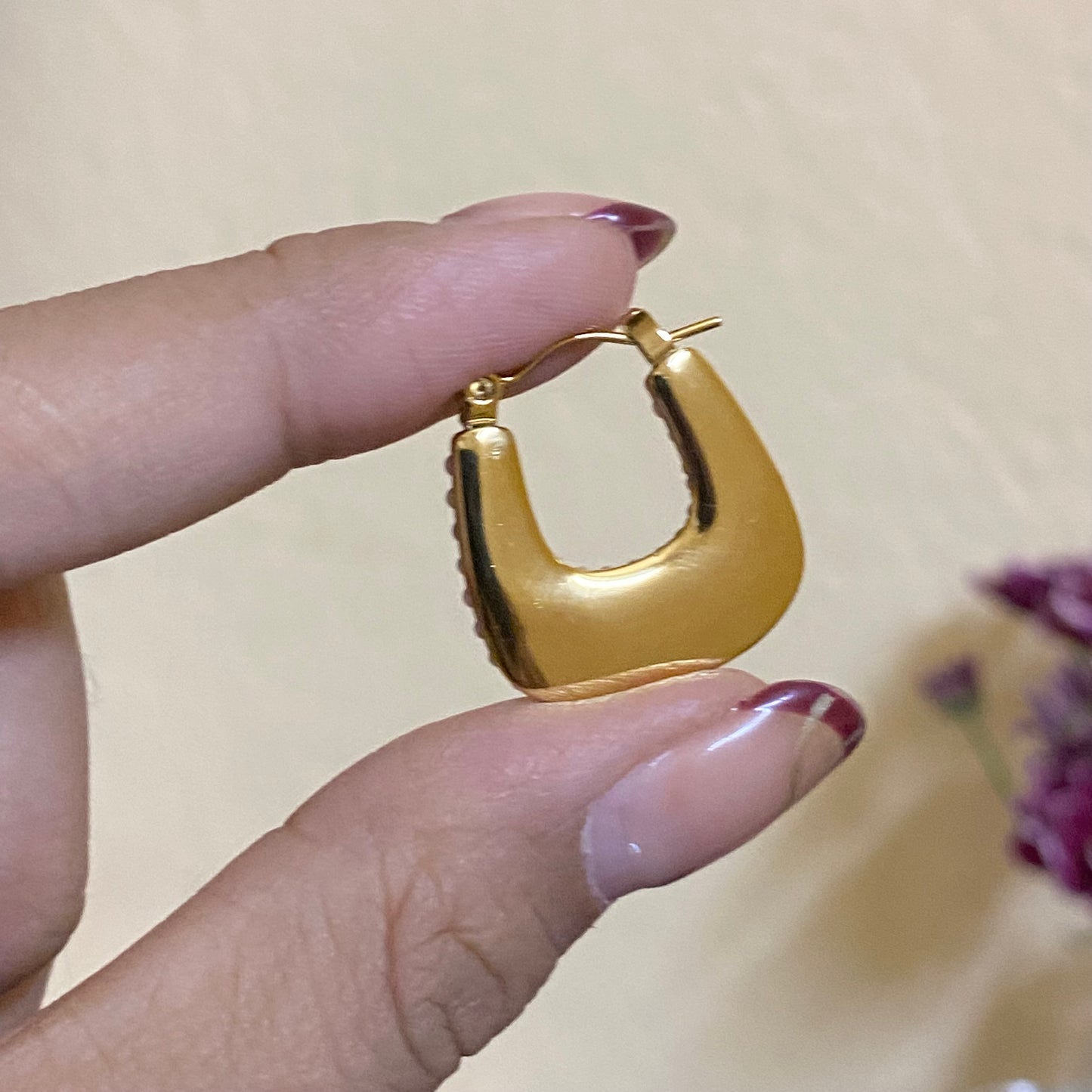 Pearl studded U hoops