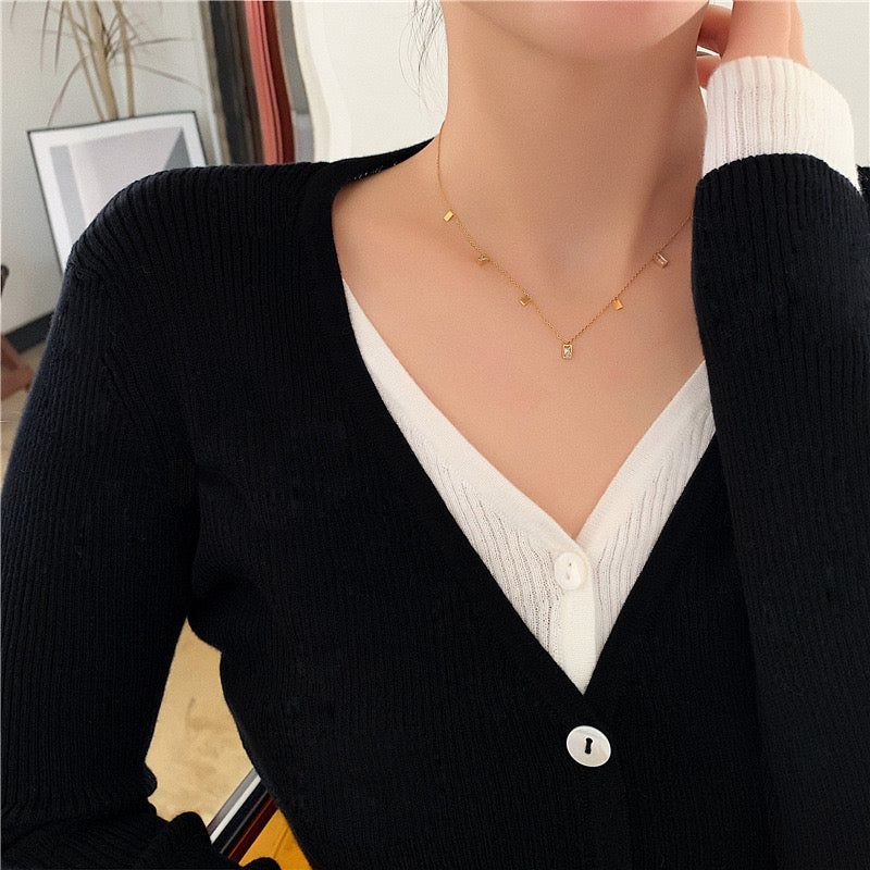Tiny rectangle necklace