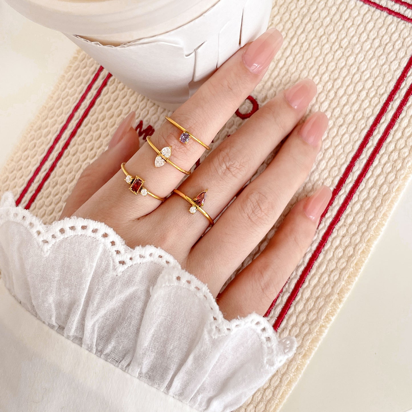 Blush dainty ring