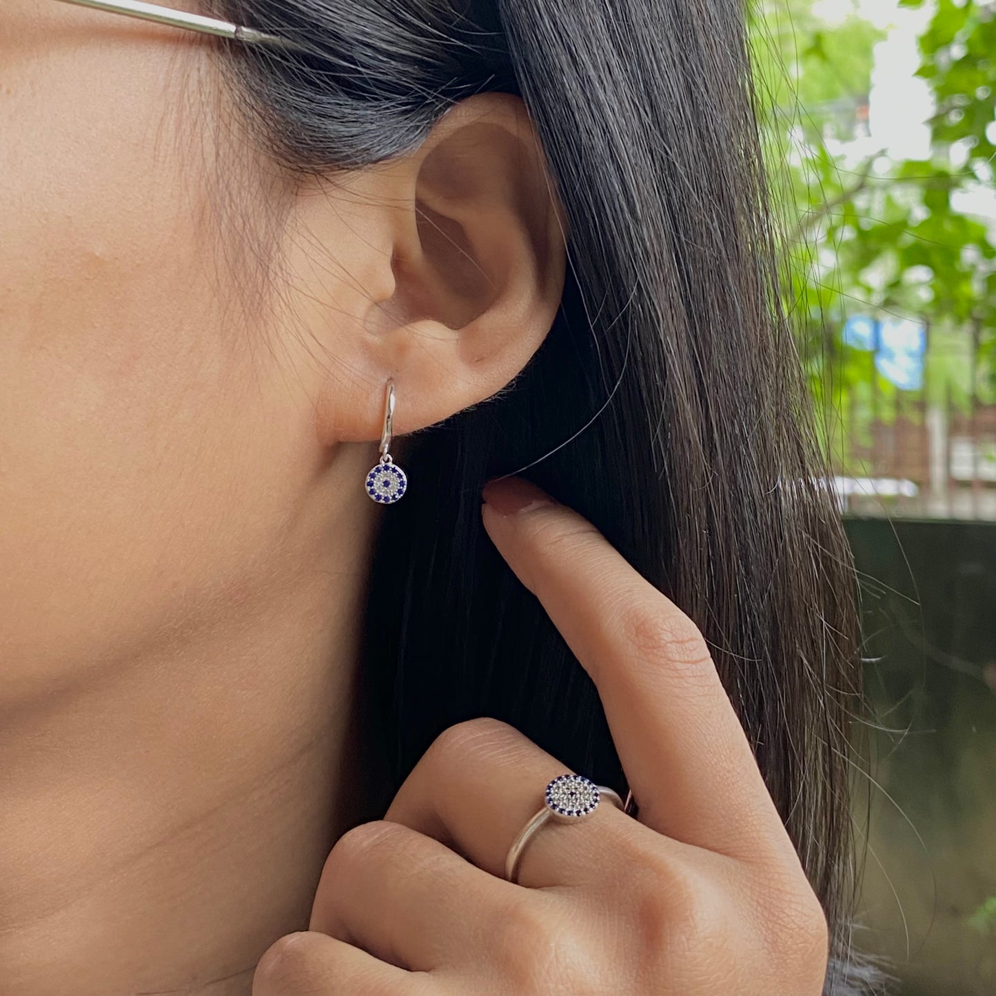 Evil eye earrings (S925)
