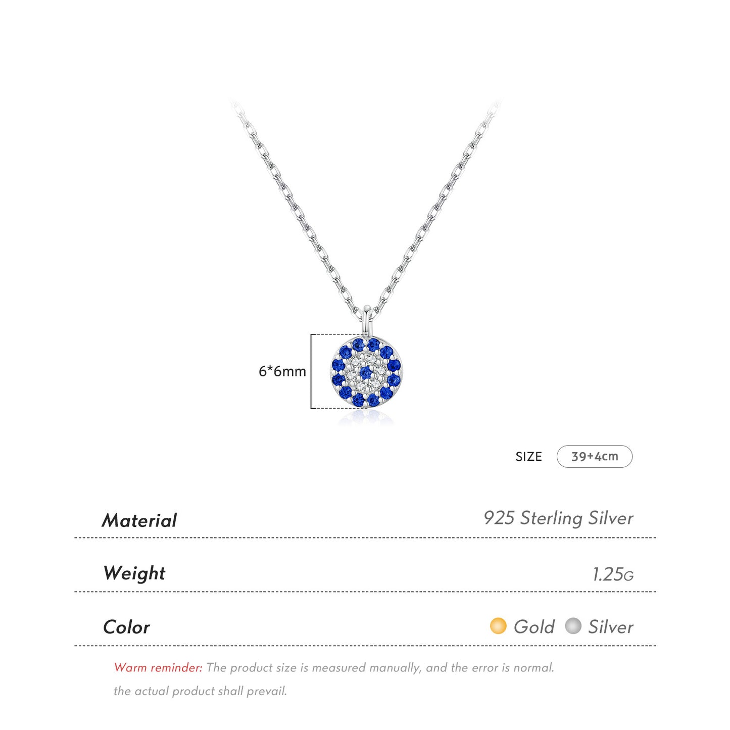 Tiny evileye necklace (S925)