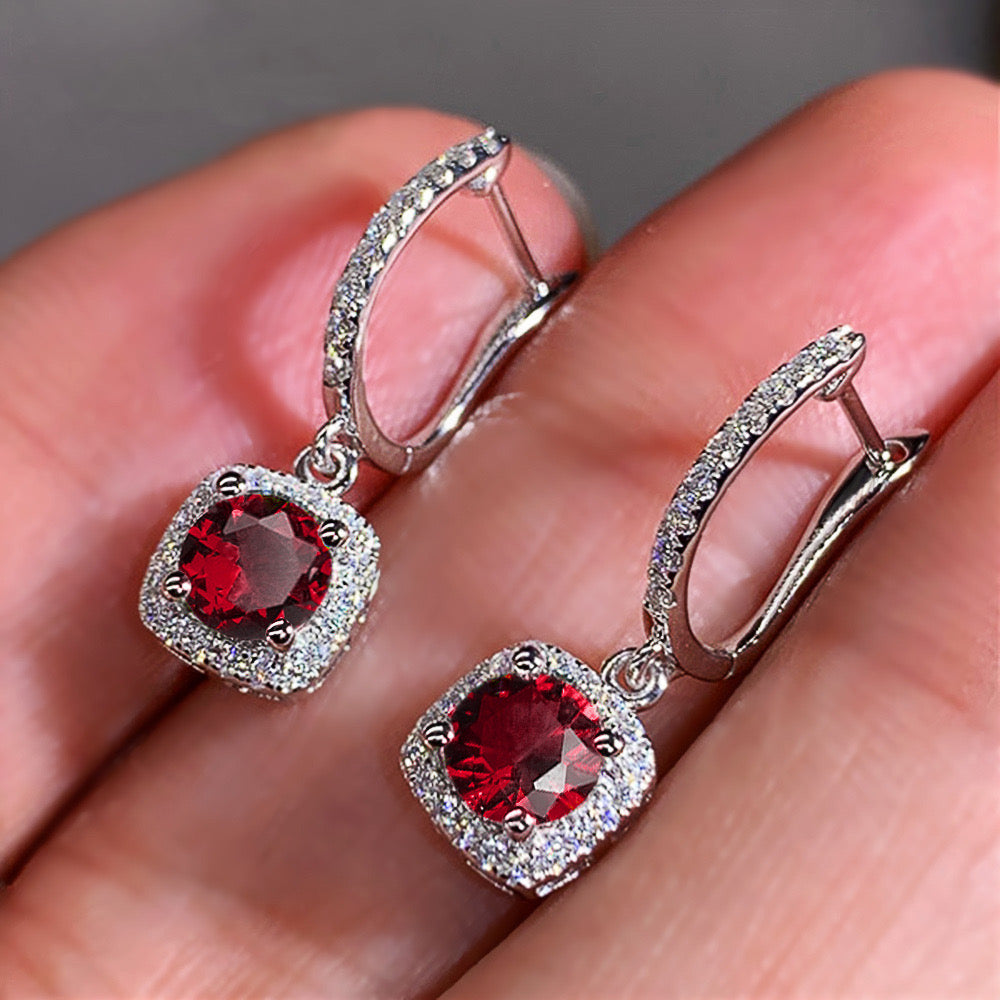 Red drop earrings