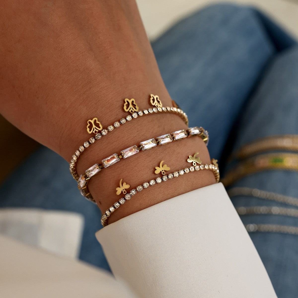 Rectangle tennis bracelet