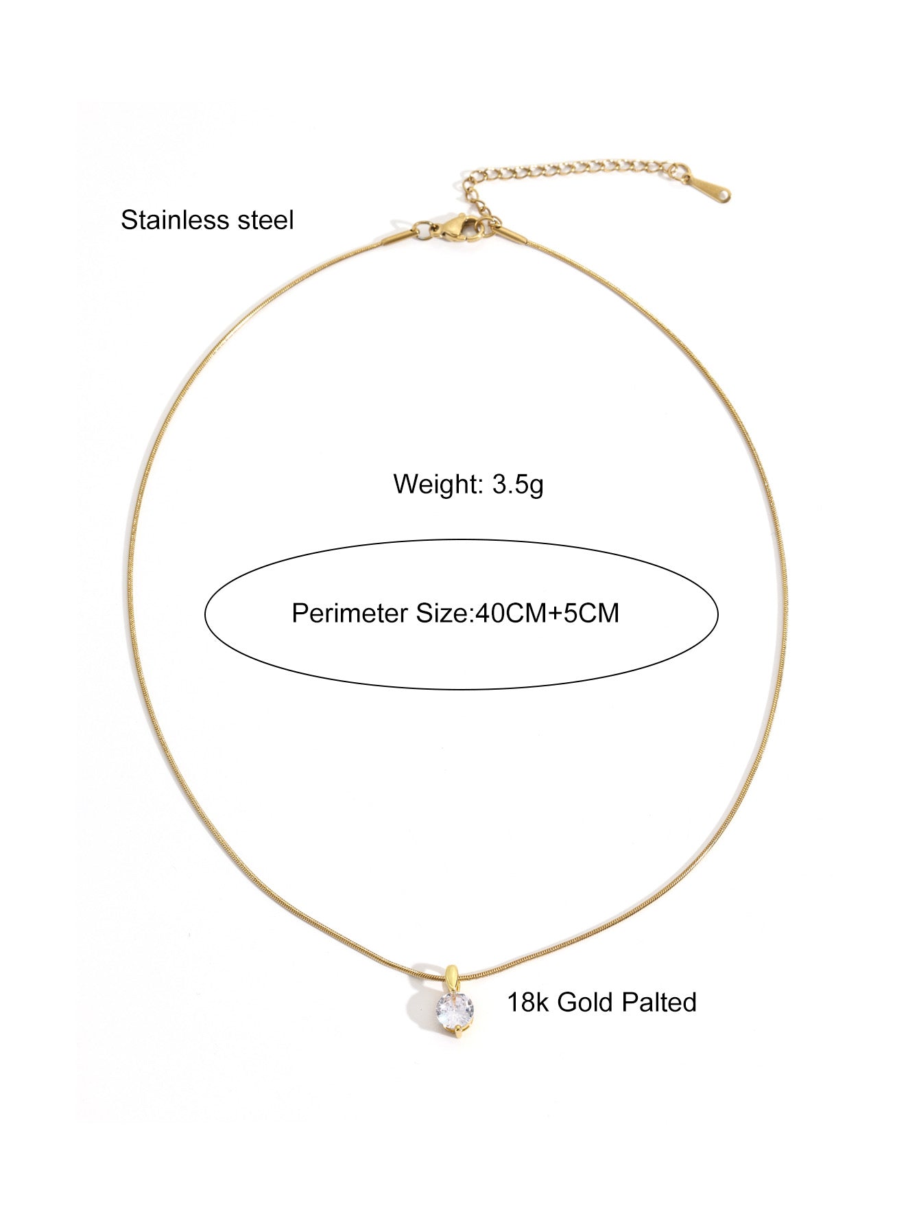 Liza solitaire necklace