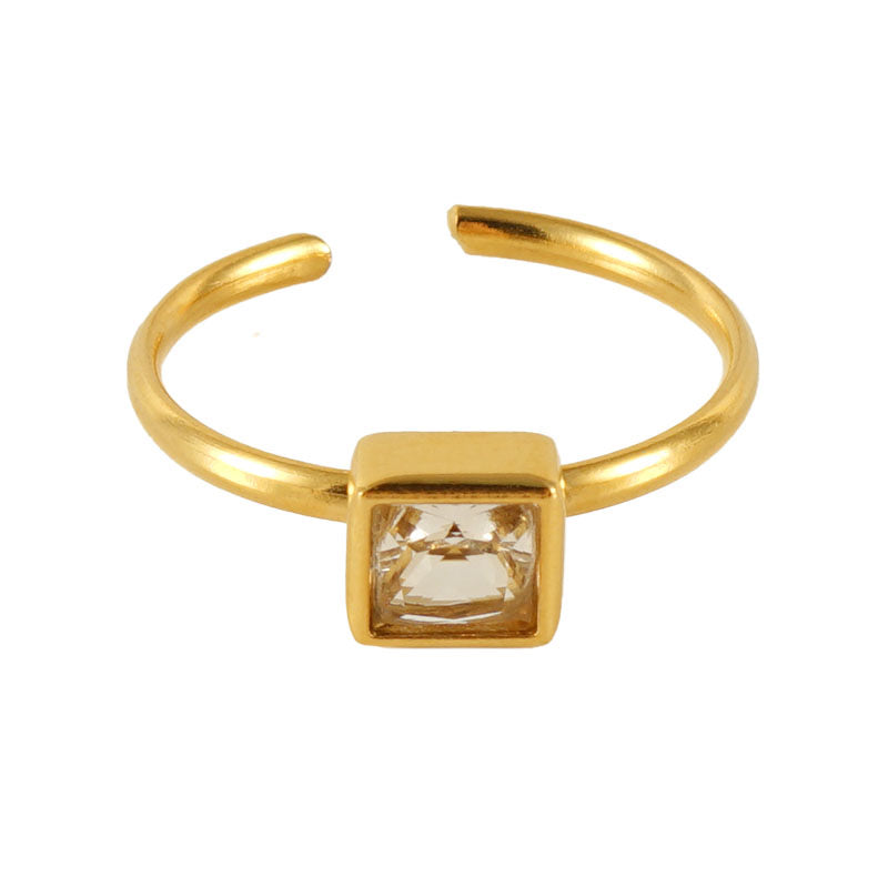 Rectangle stone ring