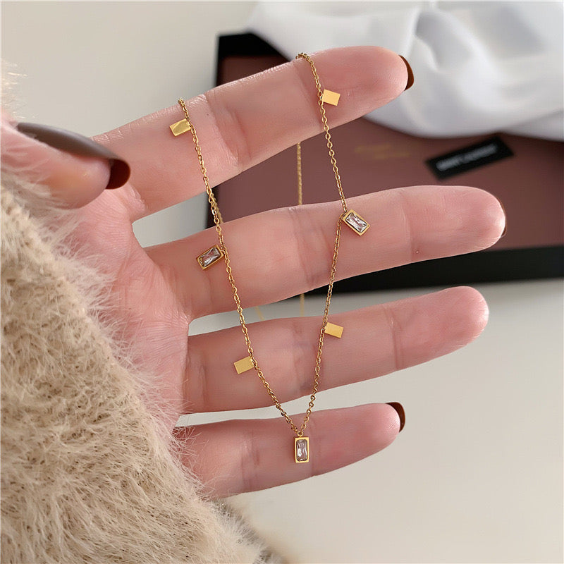 Tiny rectangle necklace