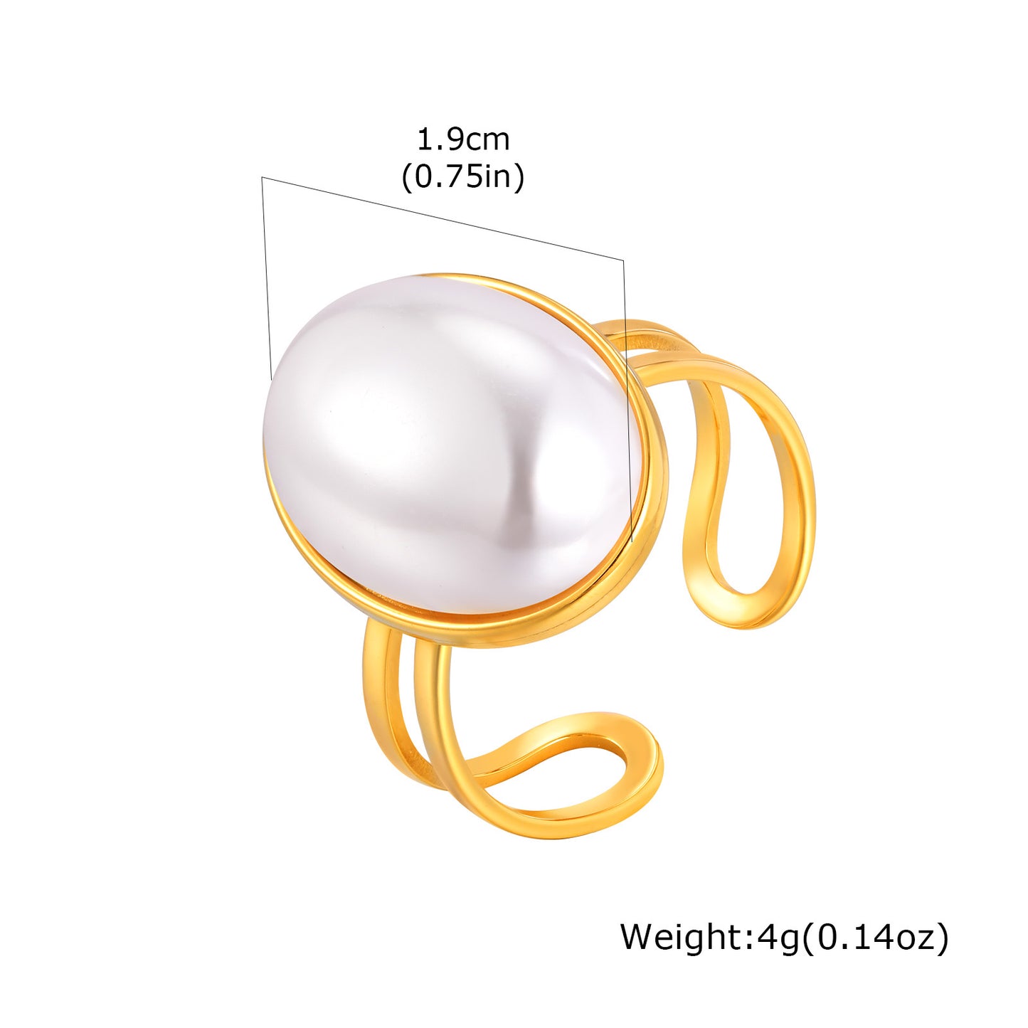Large pearl ring