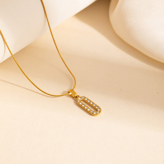 Rectangle stone necklace