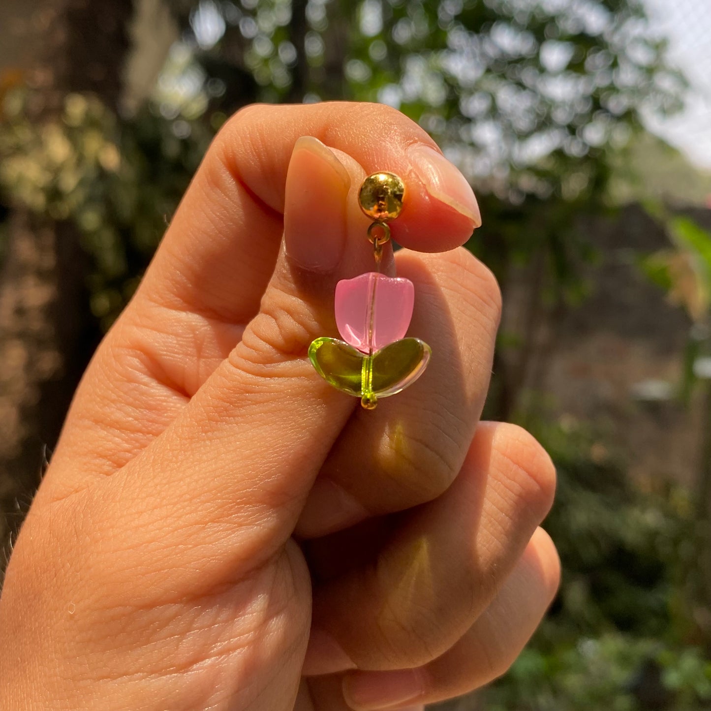 Tulip bead earrings