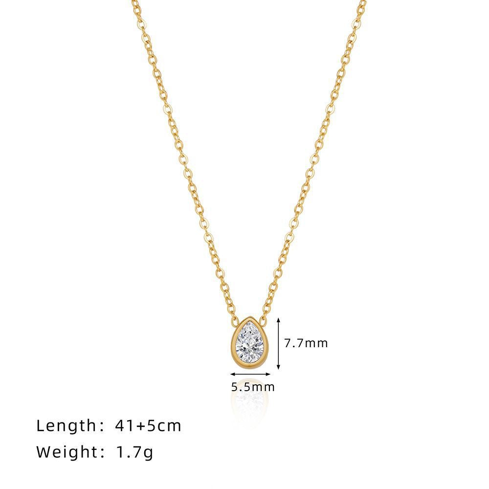 Pear stone necklace