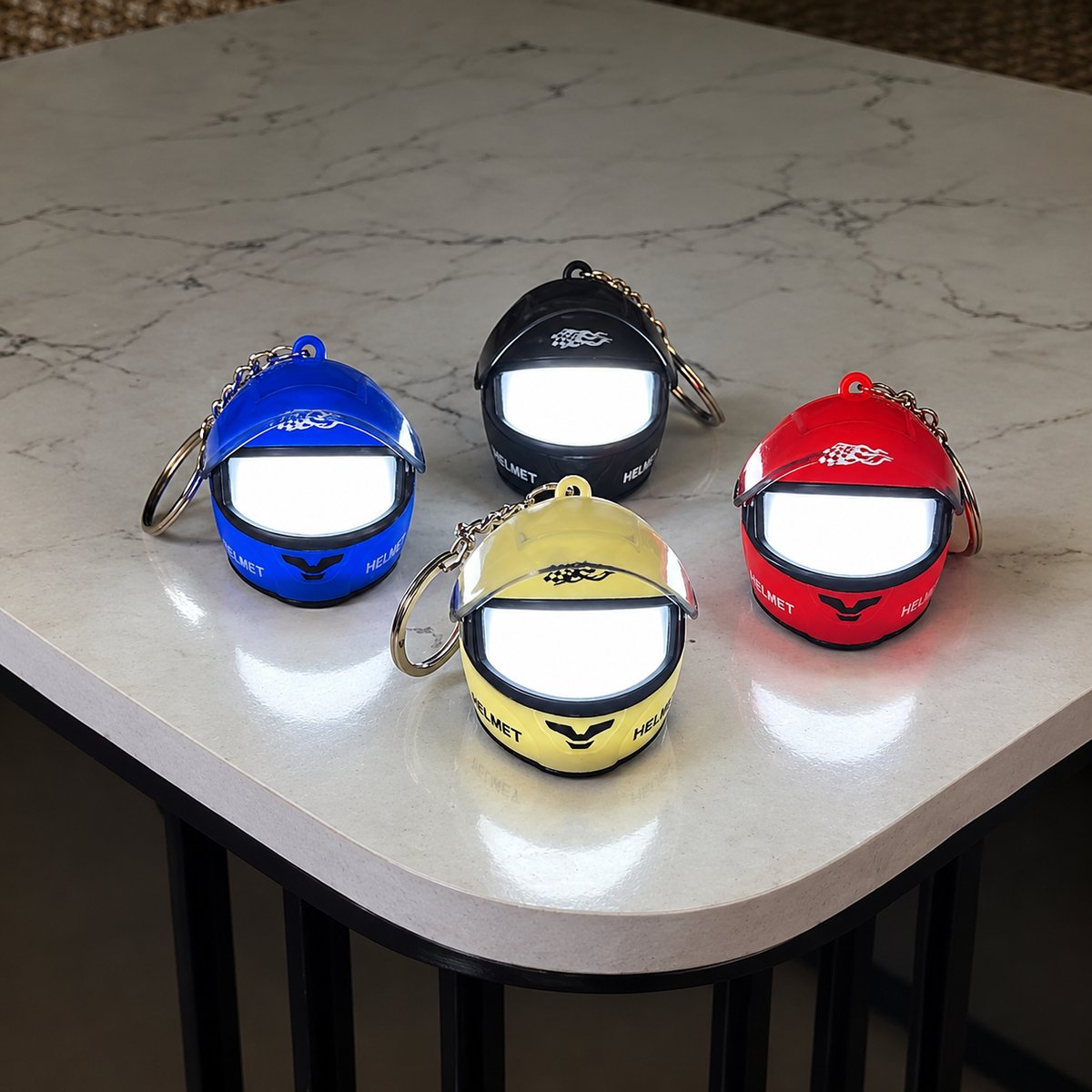 Led helmet keychain