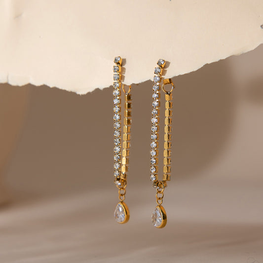 Teardrop tennis earrings