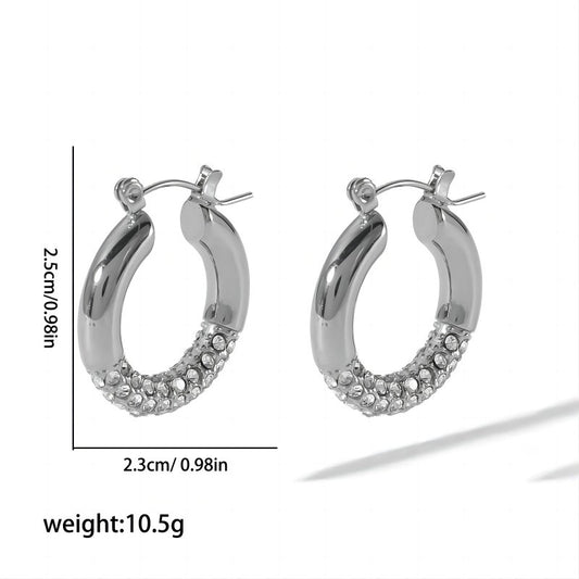 Silver studded Hoops