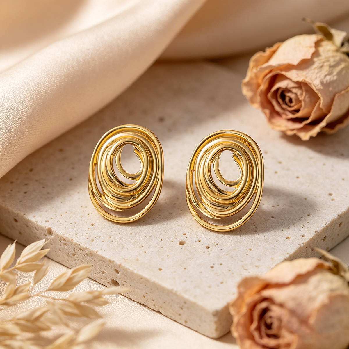 Twirl oval studs