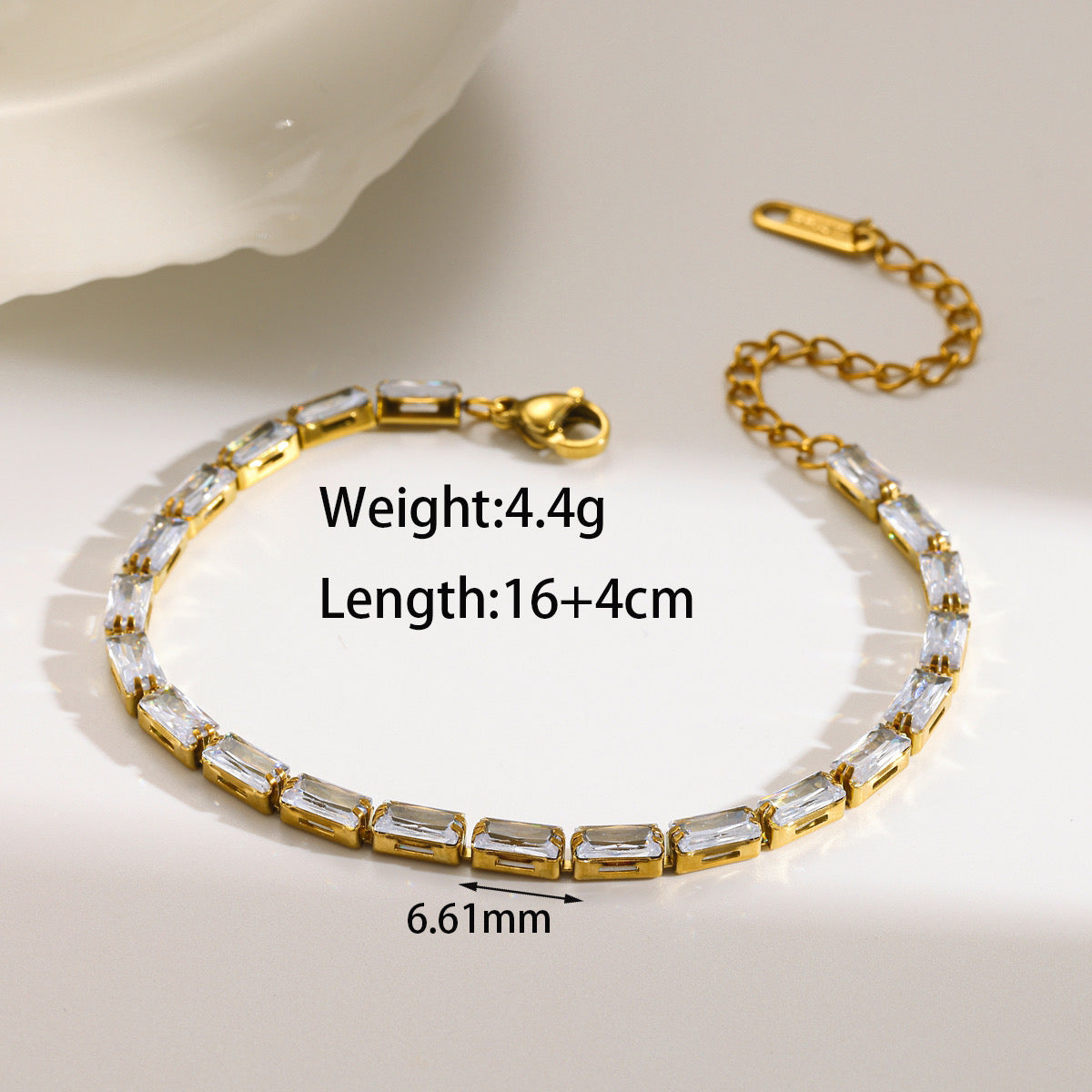 Rectangle tennis bracelet