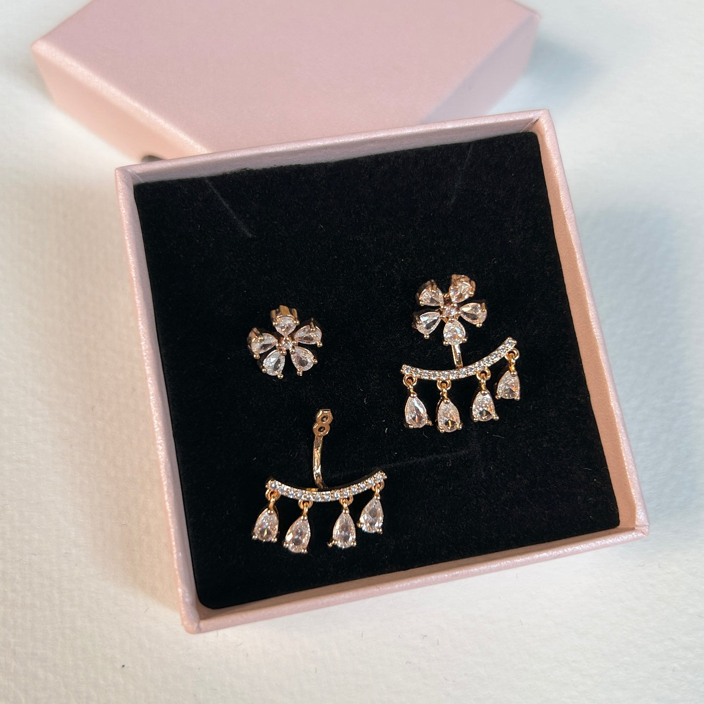 2in1 flower earrings