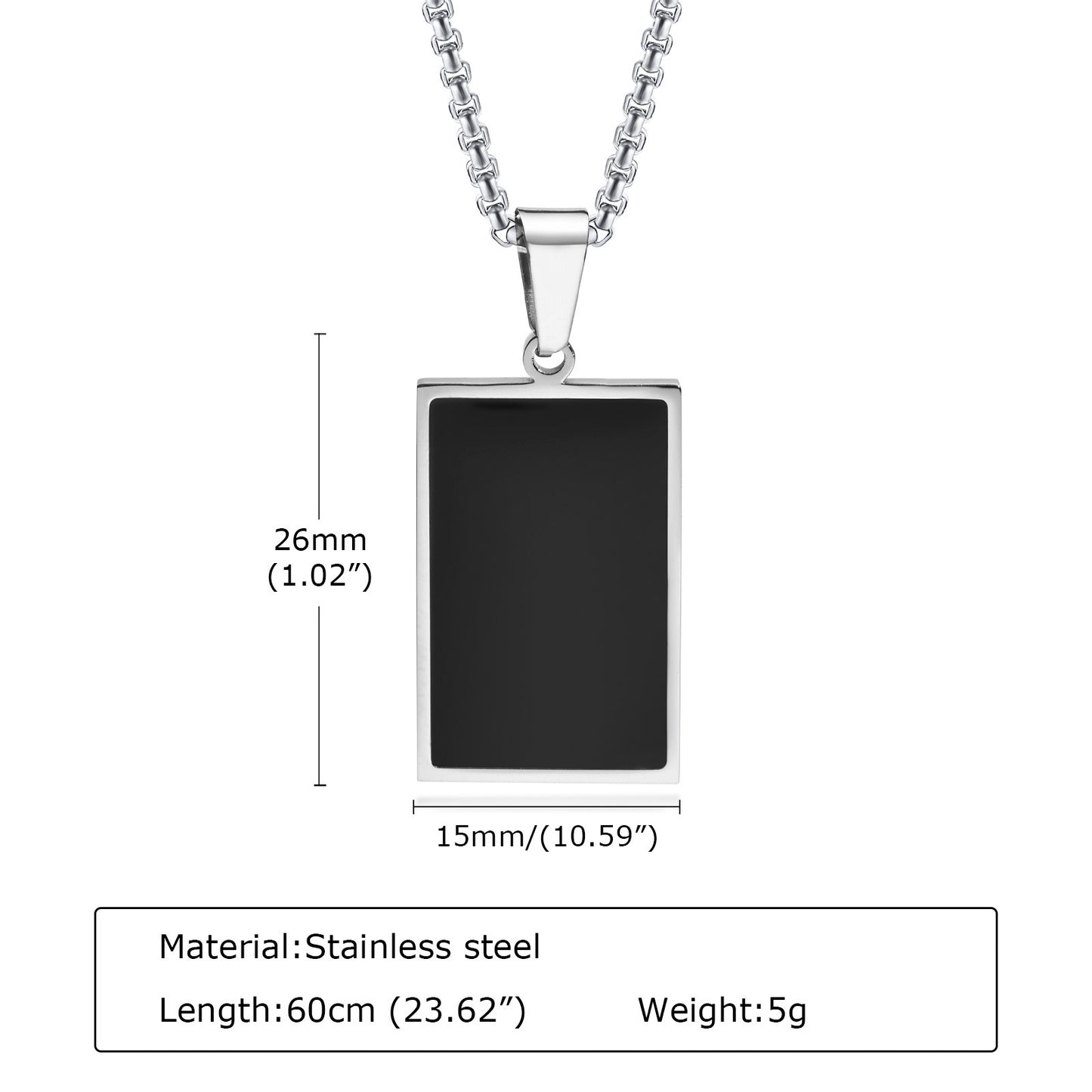 Men’s black rectangle chain