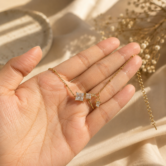 Crystal drop anklet