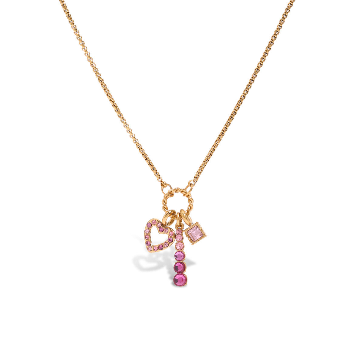Pink charm necklace