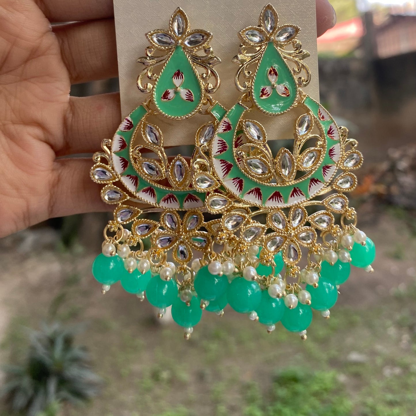 Meenakari chandbalis