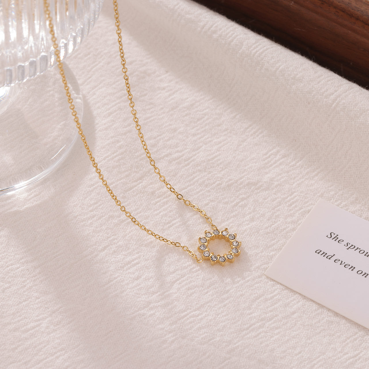 Circle studded necklace
