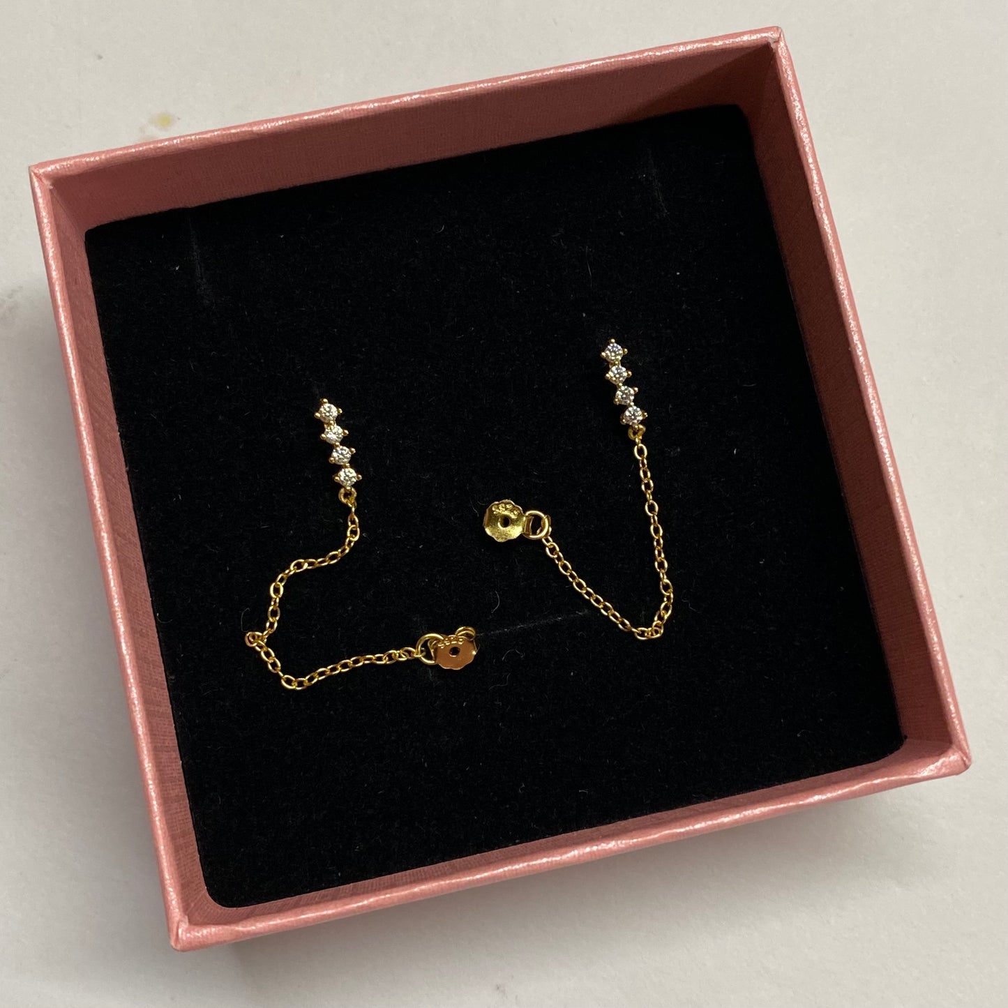 Chain drop earrings (S925)