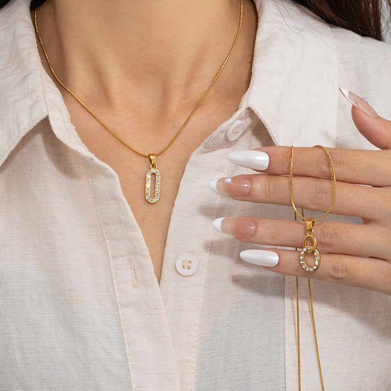 Rectangle stone necklace