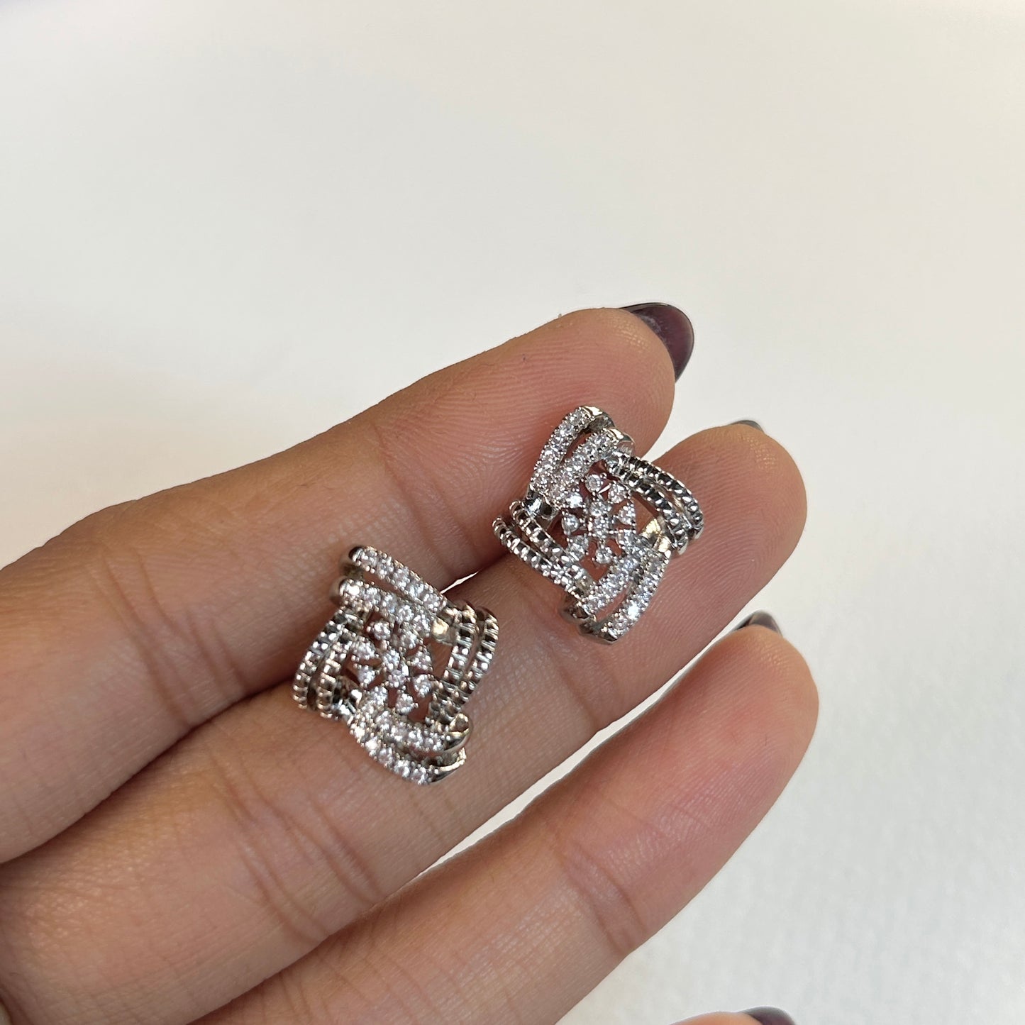 Square flower studs