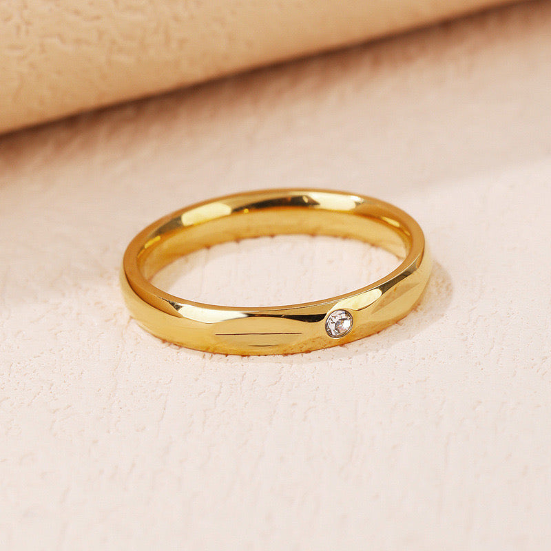 Tiny stone band ring