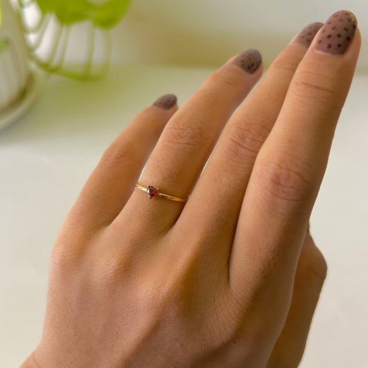 Tiny heart ring (Red)