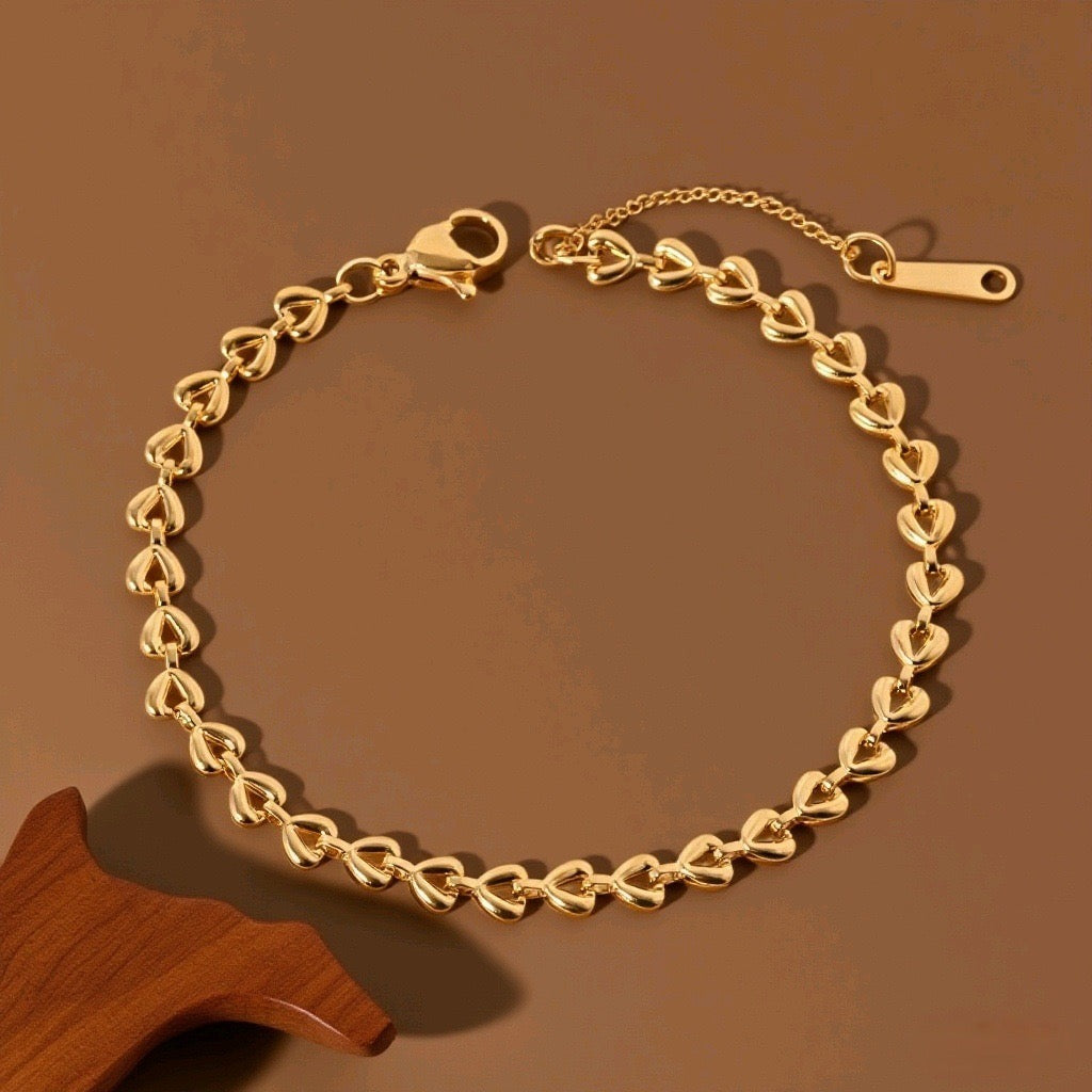 Heart chain bracelet