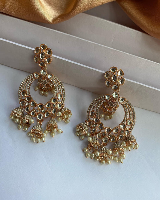 Rose gold ethnic earrings