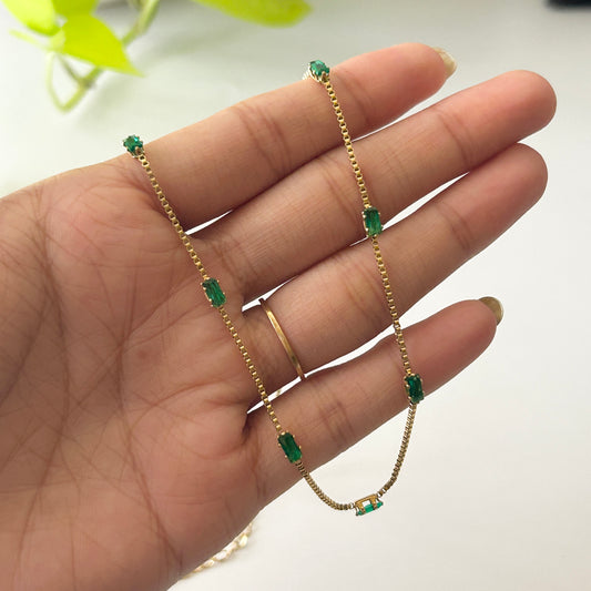 Green stone necklace